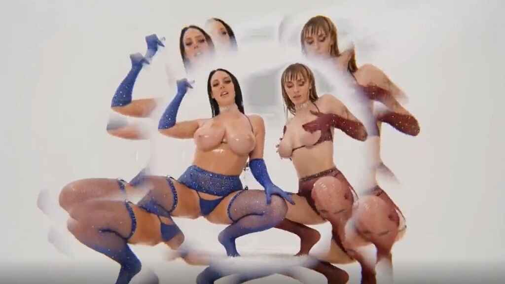 oiled angela white & angel youngs in saucy ball draining 3some