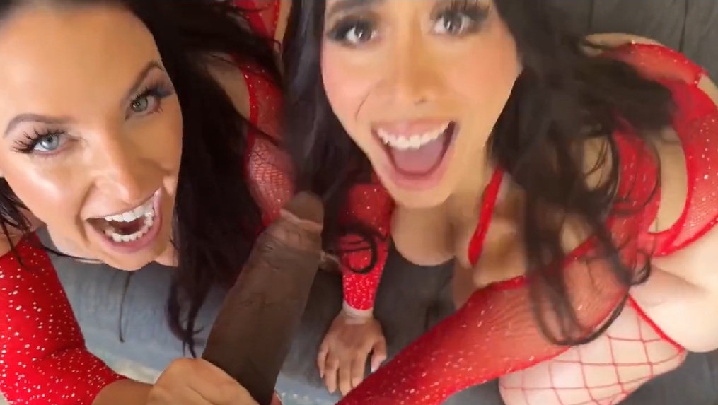 angela white almost knocks out violet myers with a monster cock